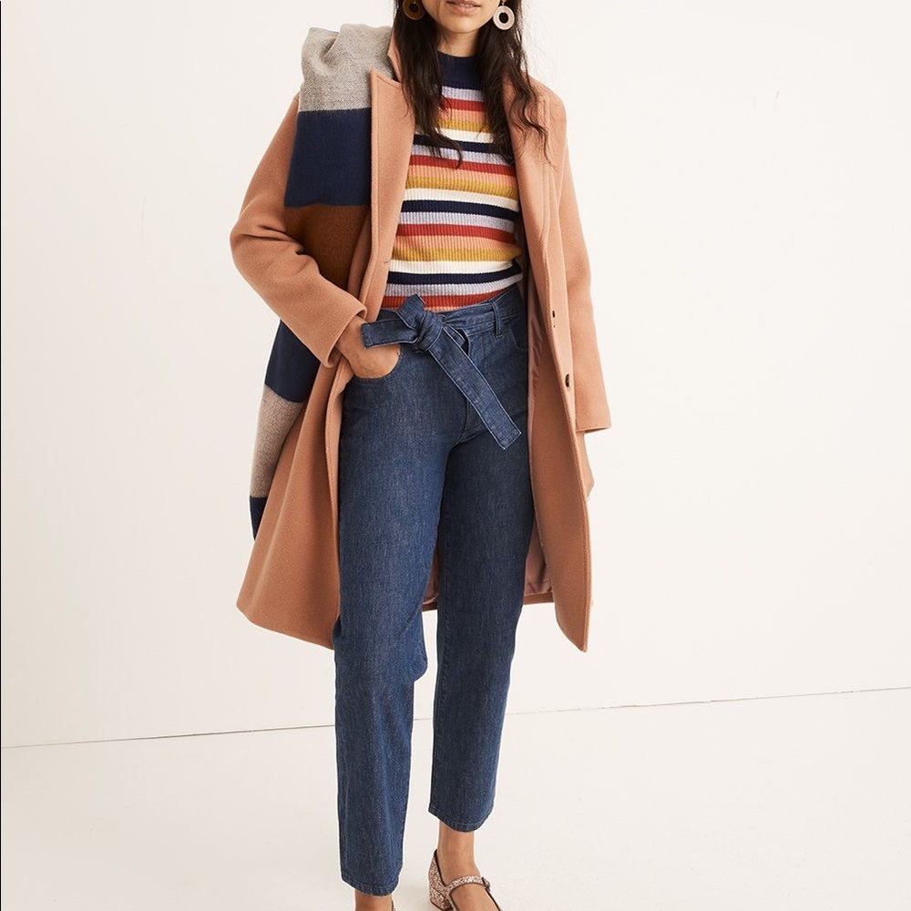 Madewell denim tie waist tapered pants